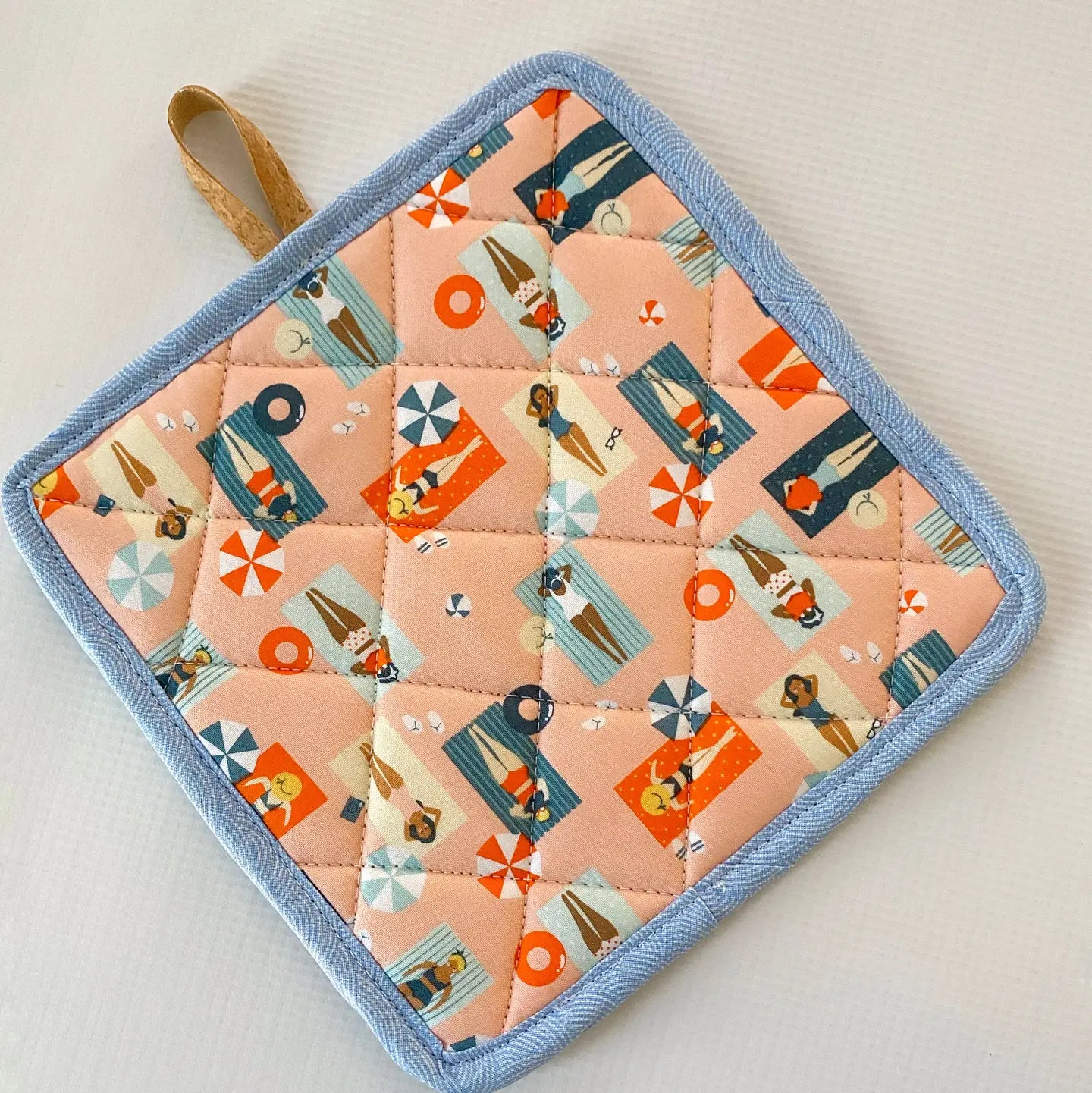 Quilted Cork & Cotton Pot Holder - Alma Boheme