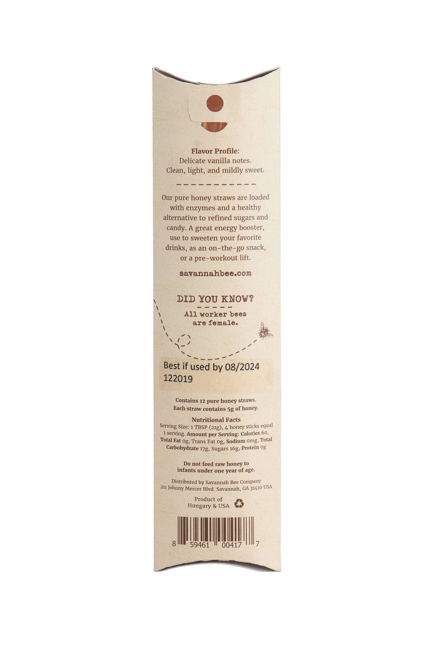 Acacia Honey Straw - 12 Pack