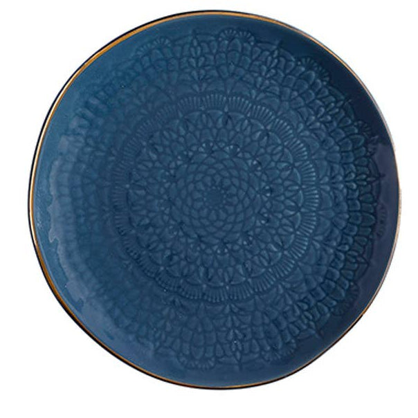 Gold Rim Stamped Cocktail Plate