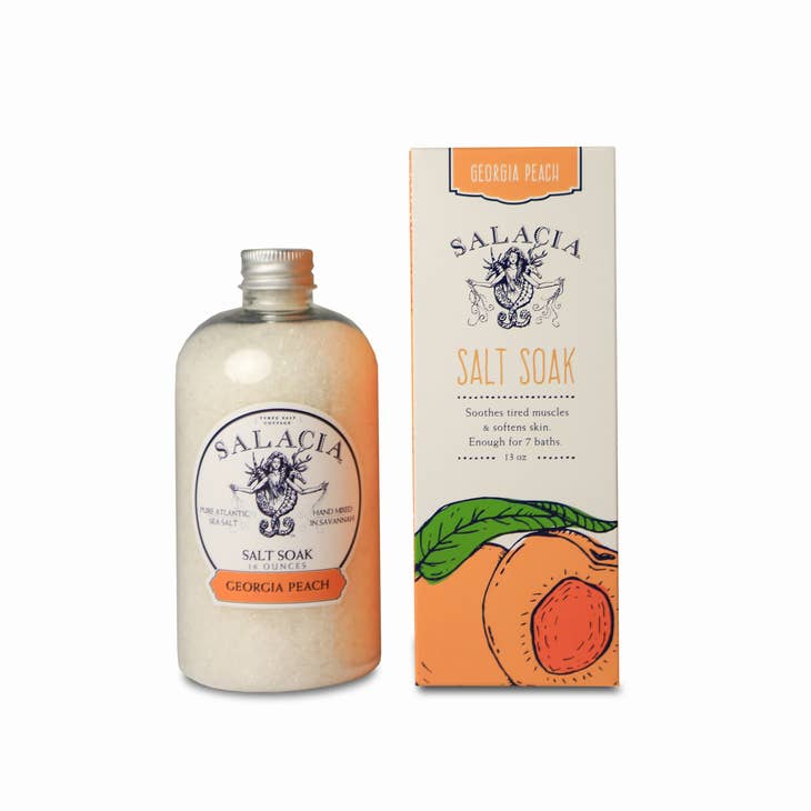 Georgia Peach Salt Soak 13oz - Salacia Salts - Local Brand