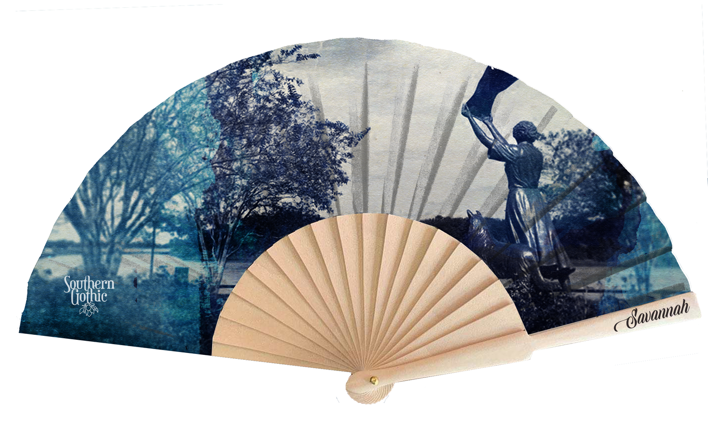 Savannah Waving Girl Folding Fan