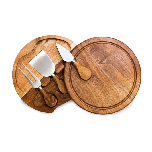 Acacia Round Cheese Board & Tools Set