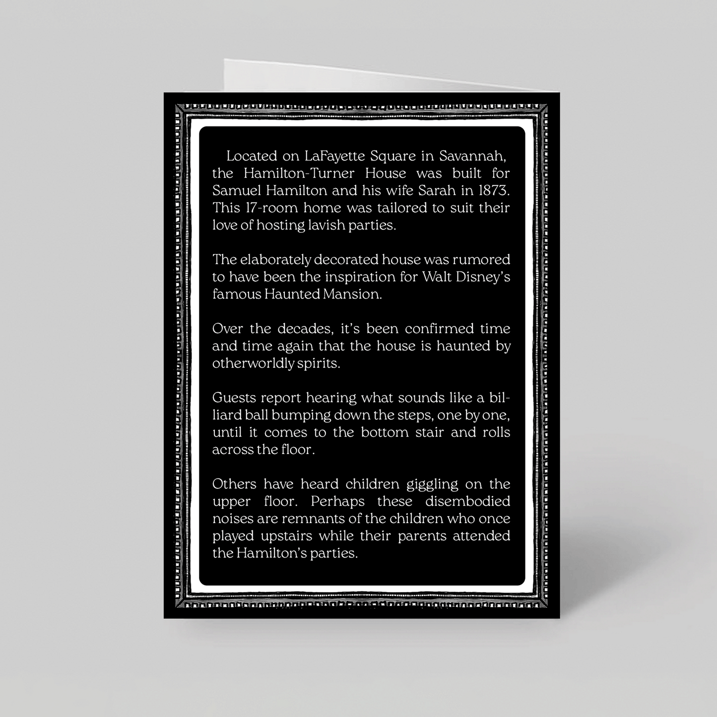 Hamilton-Turner - Haunted House Greeting Card