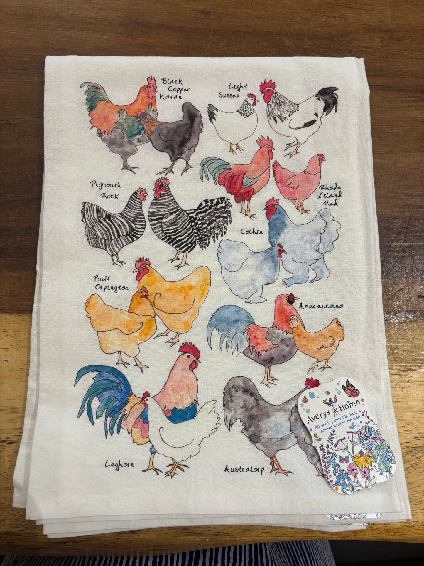 Chicken Varieties Tea Towel - Avery's Home