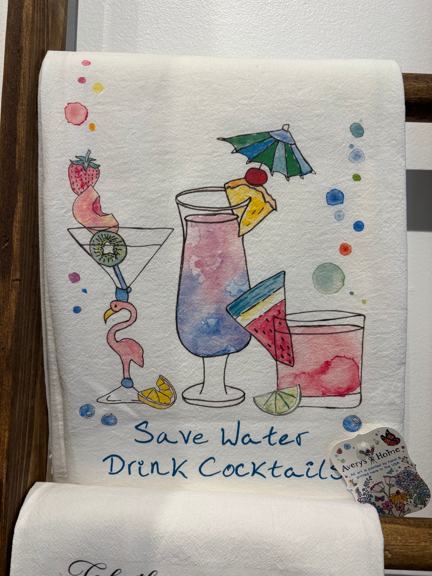 Save Water Beach Cocktails Tea Towel - Avery's Home