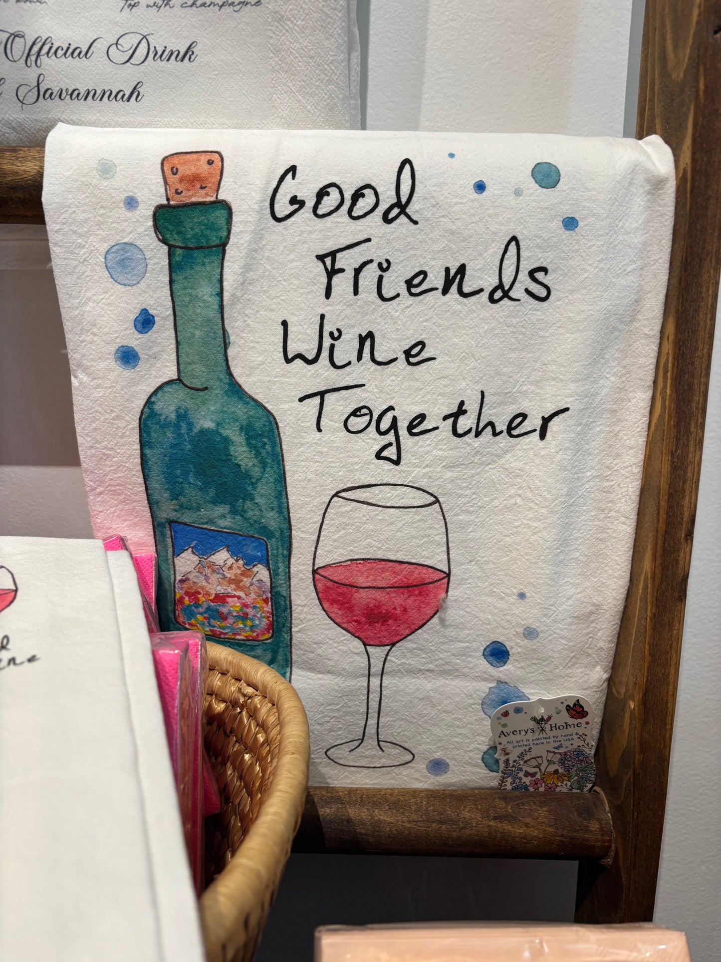 Wine Together Tea Towel - Avery's Home