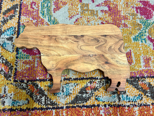 Acacia Wood Cow Shaped Board
