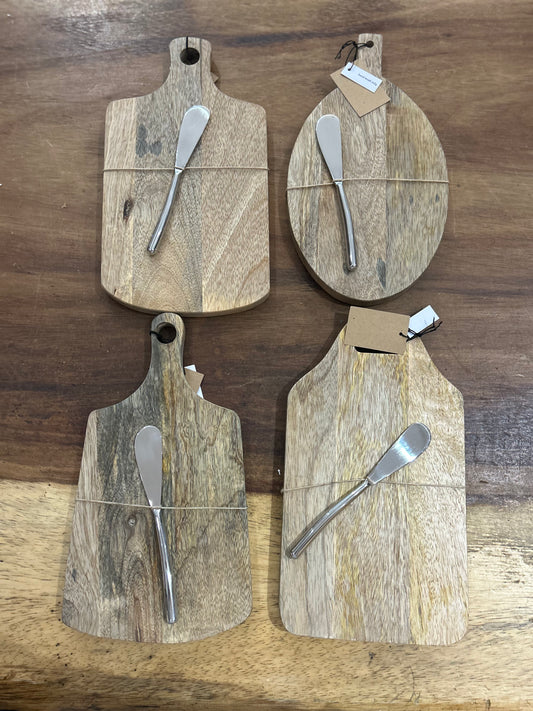 Mango Wood Board w/Knife