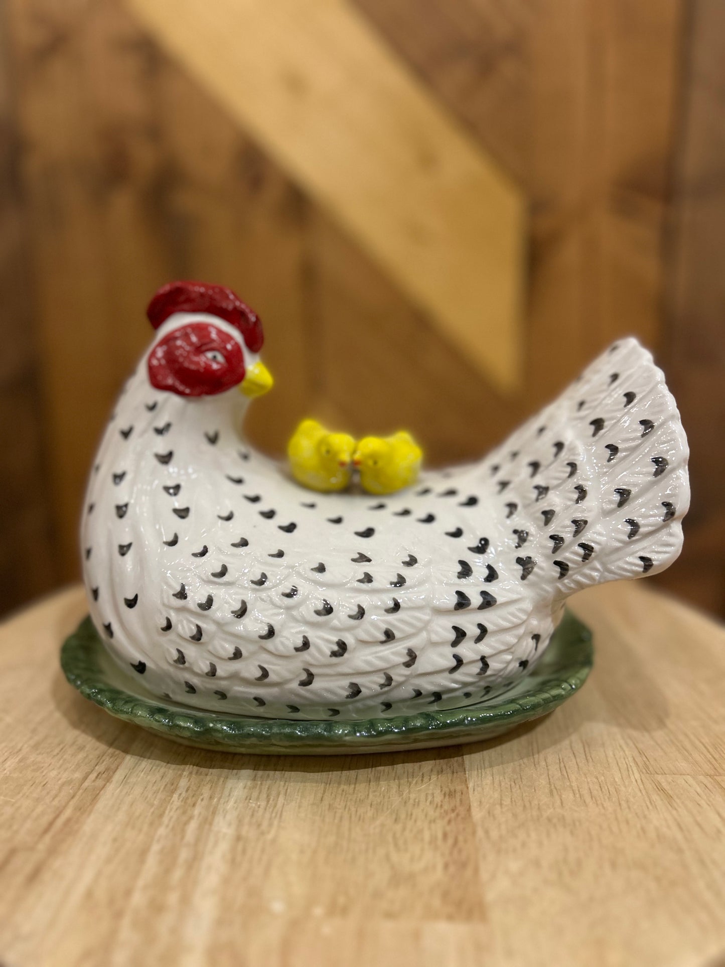 Stoneware Hen Butter Dish