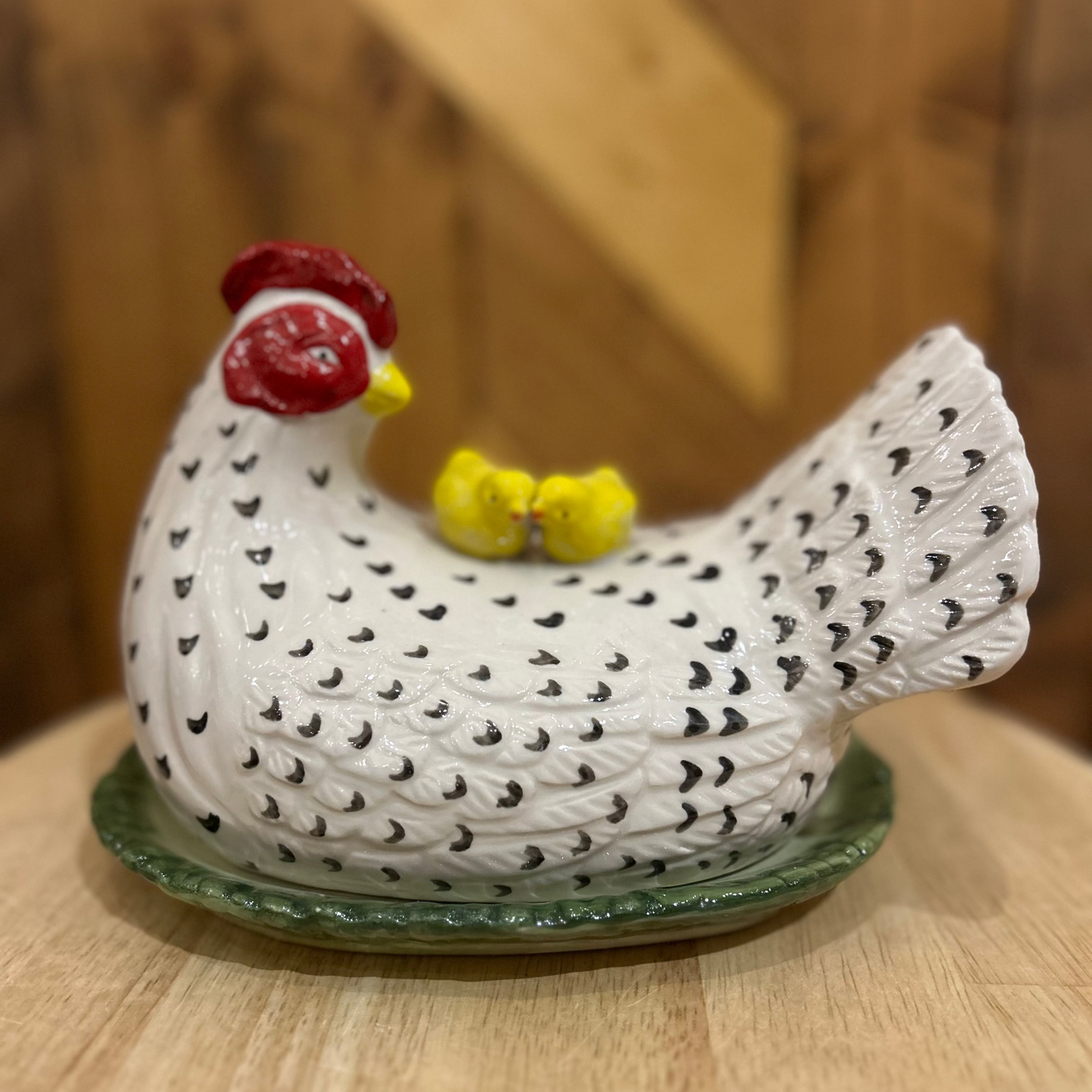 Stoneware Hen Butter Dish