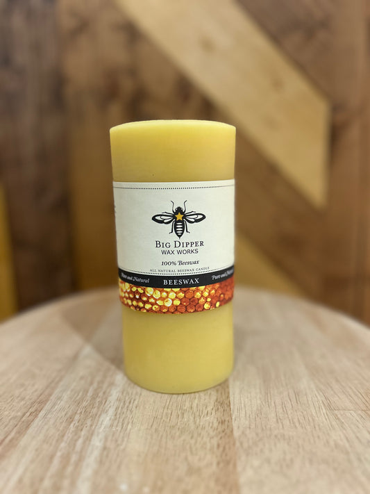 Large Beeswax Pillar Candle