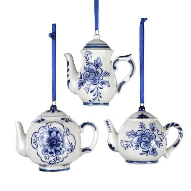 Delft Blue Teapot Ornament