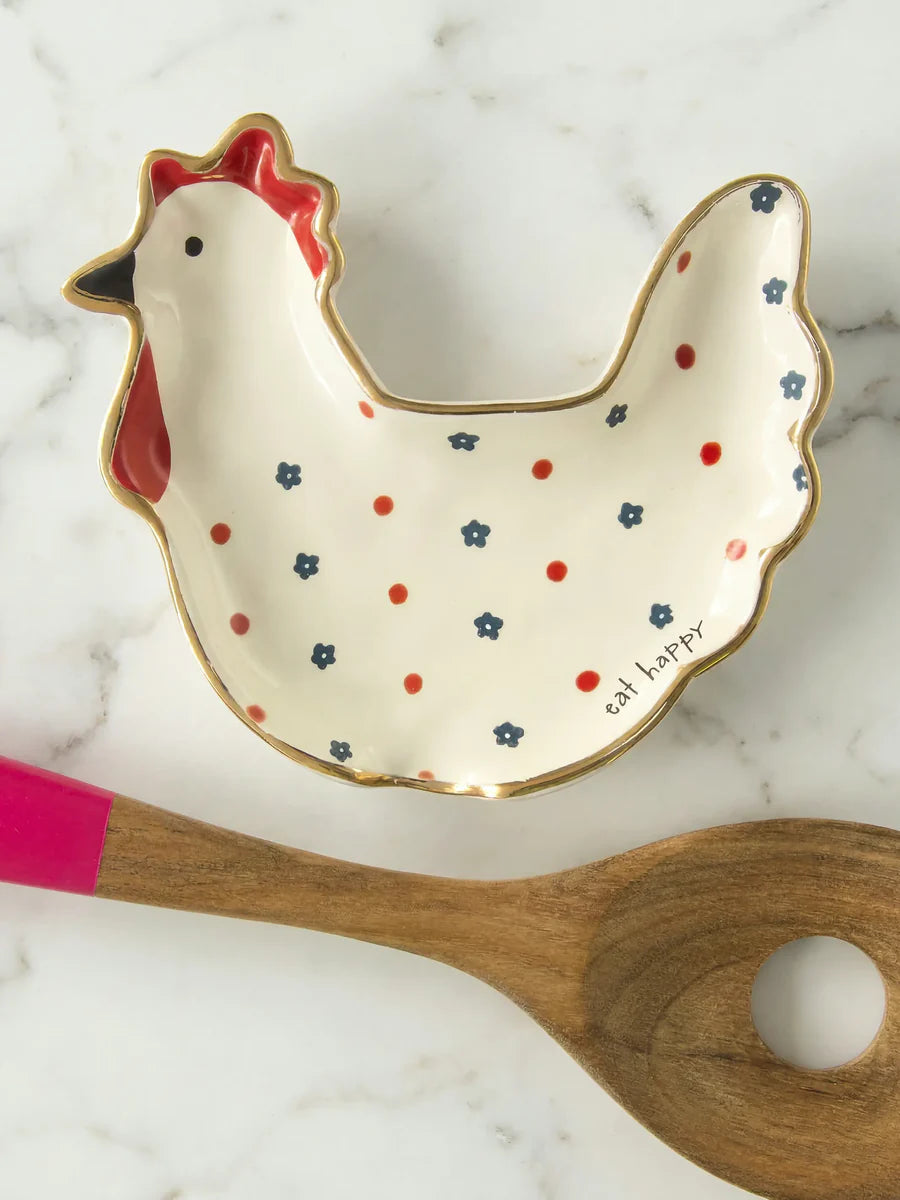 Happy chicken spoon rest
