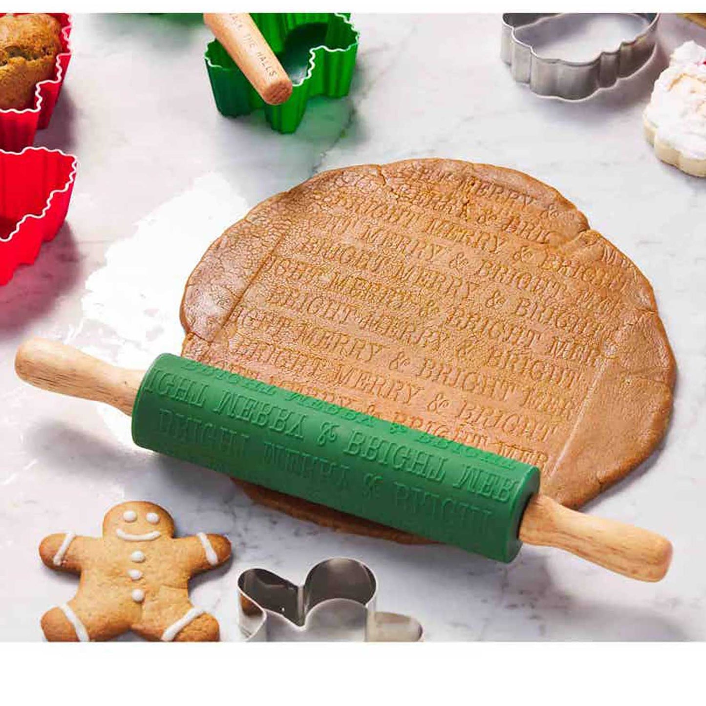 Merry & Bright Rolling Pin & Cookie Cutter Set