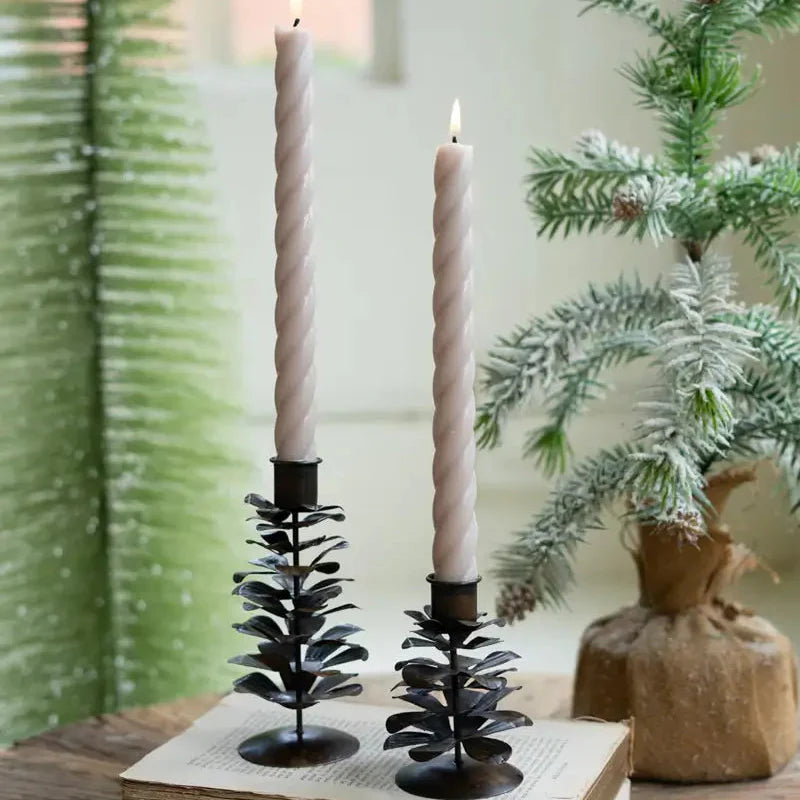 Metal Pine Cone Candle Holders