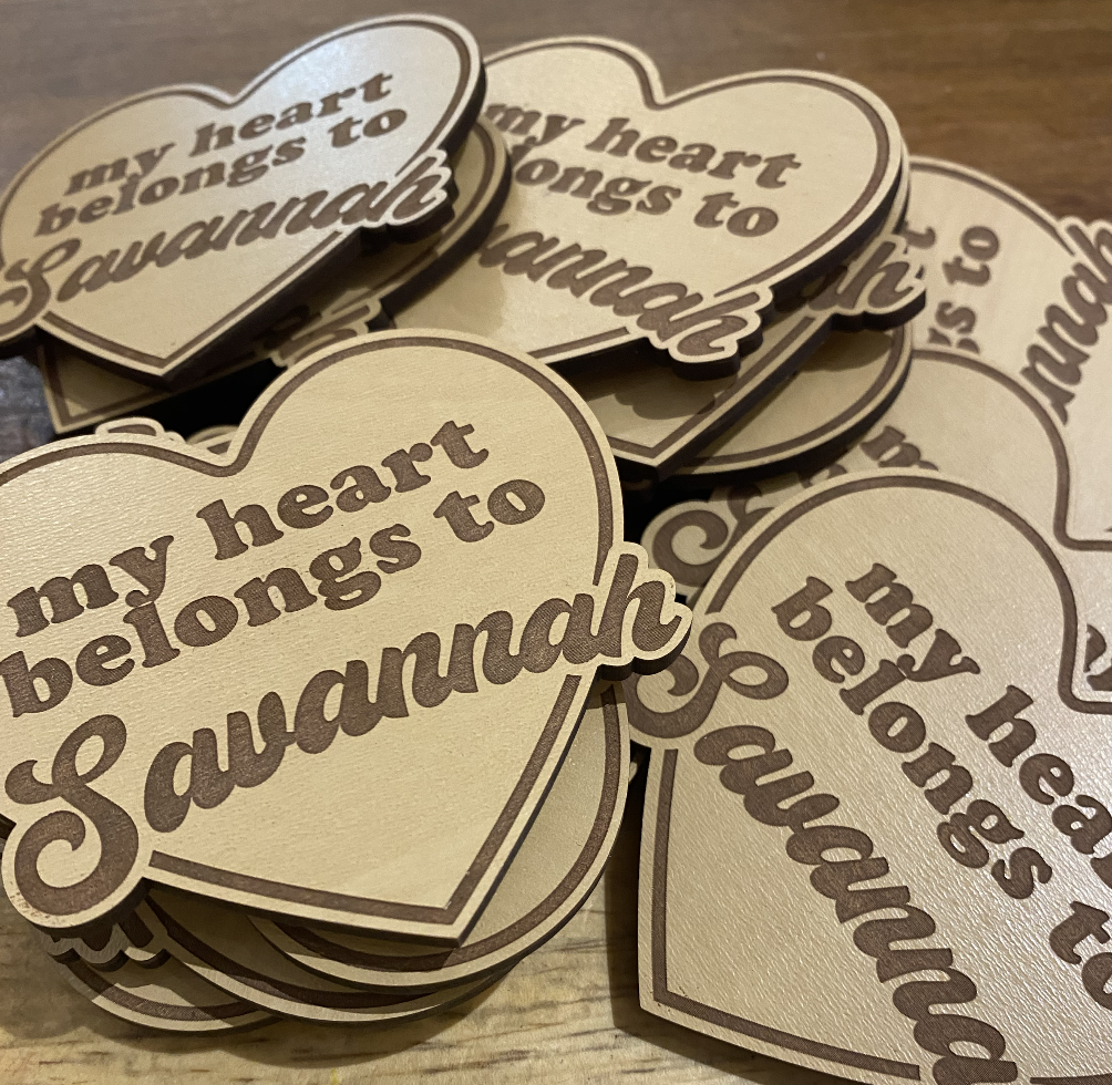 My Heart Belongs To Savannah Wood Magnet