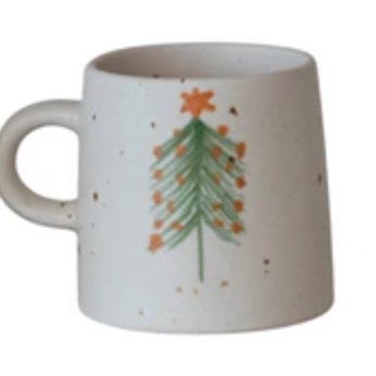 Stoneware mug with Christmas tree
