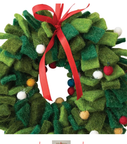 Felt wreath ornament