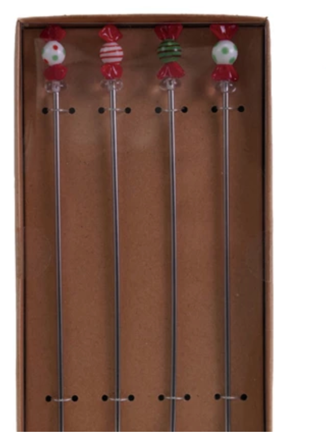 Cocktail stirrers w/ handblown glass