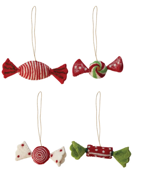 Wool felt candy ornament