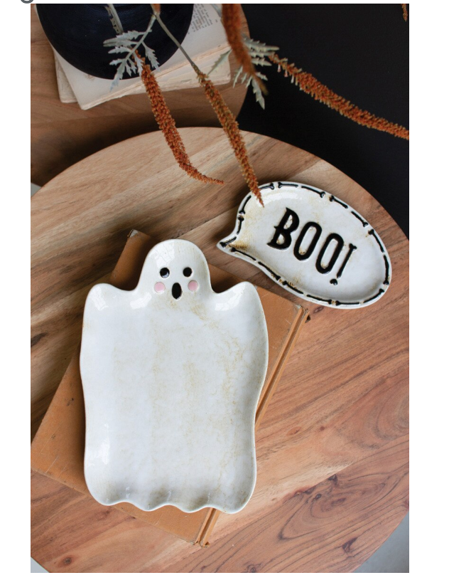 Ghost and Boo Ceramic Serving Platters