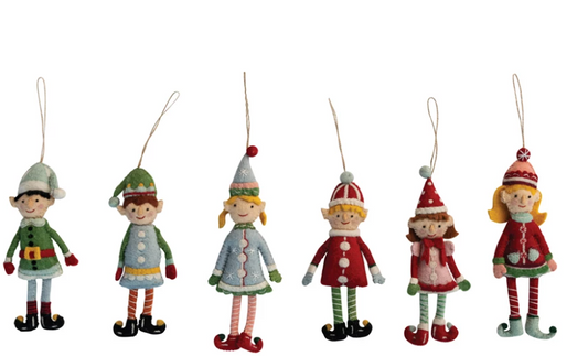 Handmade wool felt Elf ornament