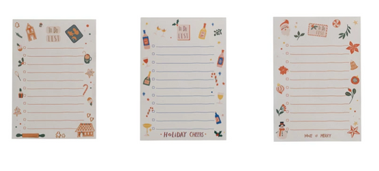 Handmade To-Do List Notepad with Holiday Patterns
