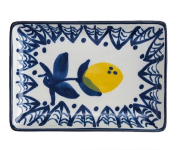 Hand Painted Lemon Chinoiserie Plates