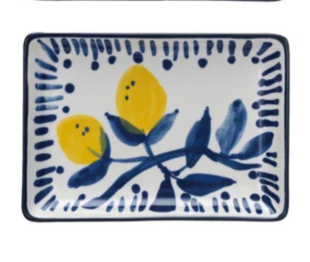 Hand Painted Lemon Chinoiserie Plates