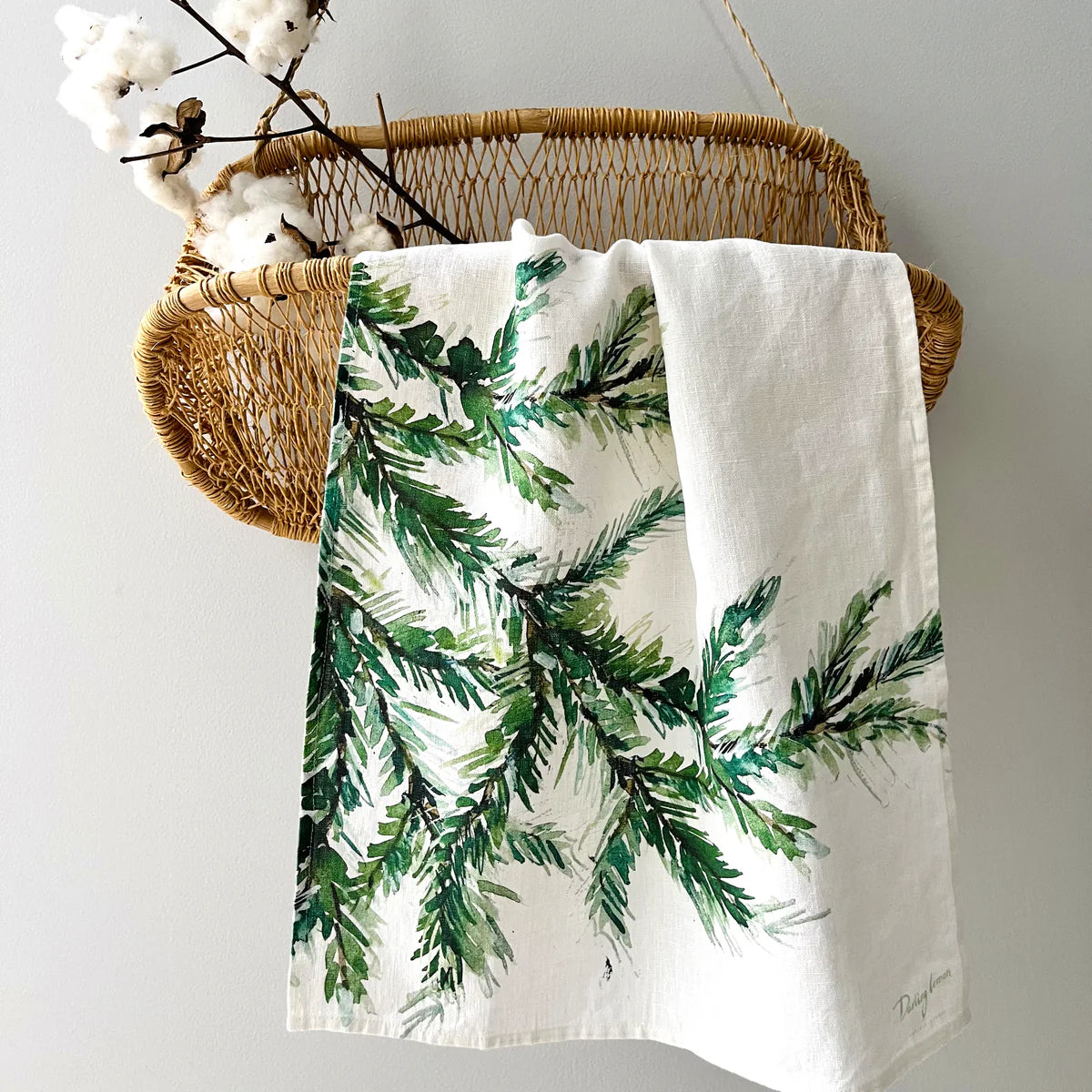 Pine Branches Kitchen Towel - Darling Lemon - Local Brand