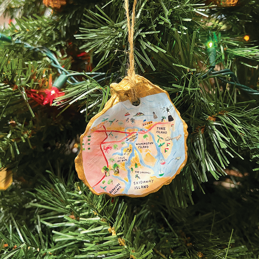 TrueSouth Oyster Ornaments - The Islands Watercolor