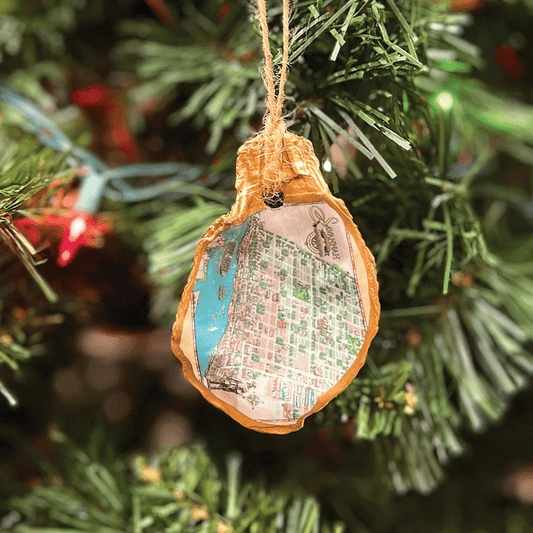 Downtown Savannah Map- TrueSouth Oyster Ornaments