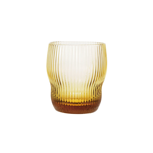 Fluted Drinking Glass, Amber Color
