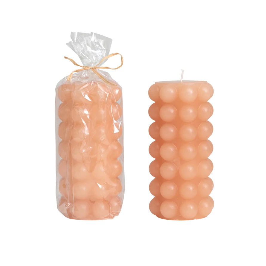 Unscented Hobnail Pillar Candle