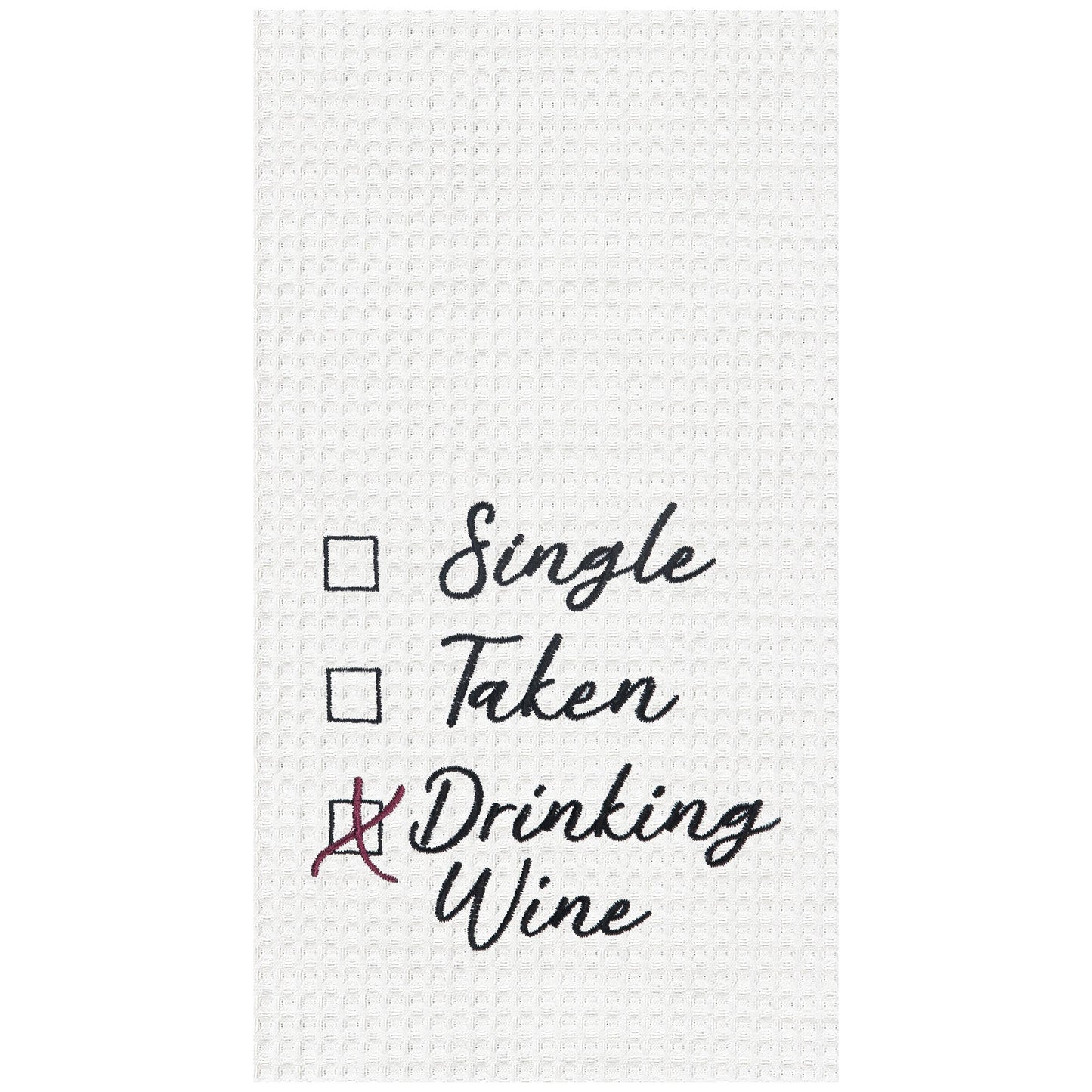 Single Taken Drinking Wine Kitchen Towel