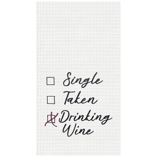 Single Taken Drinking Wine Kitchen Towel
