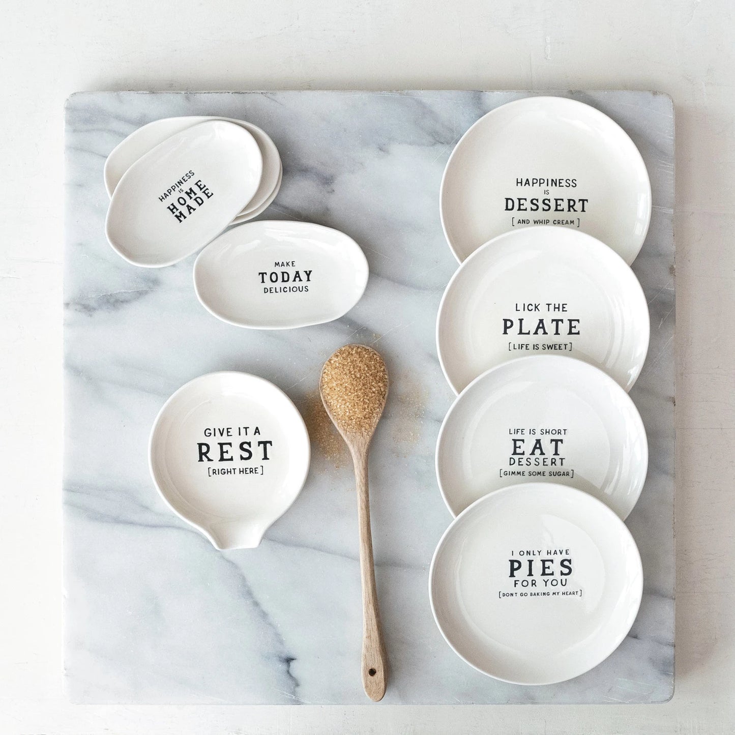 Stoneware Dish with Wax Relief Saying