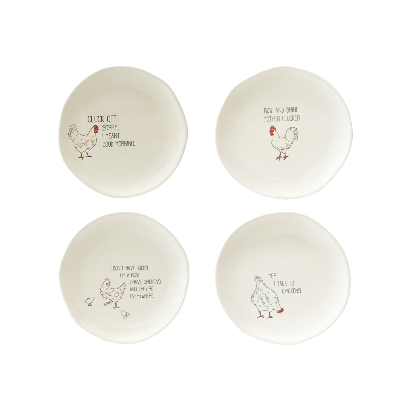 Stoneware Sassy Chicken Plates
