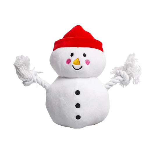 Snowman Plush Rope Dog Toy