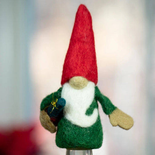 Felt Gnome Bottle Topper Ornament