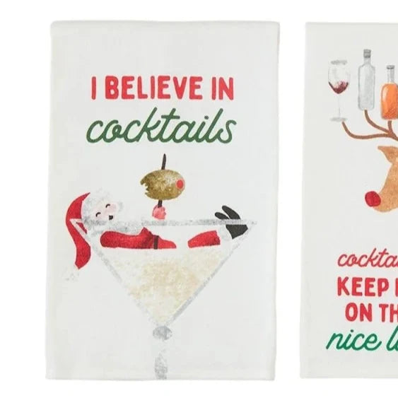 I Believe in Cocktails Tea Towel