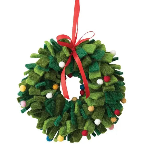 Felt wreath ornament