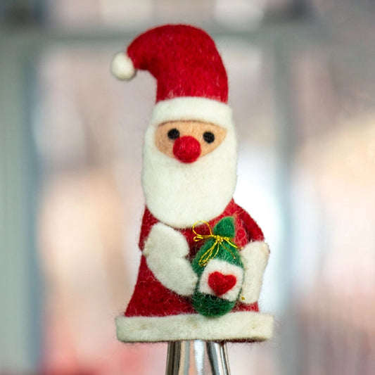 Felt St. Nick Bottle Topper Ornament