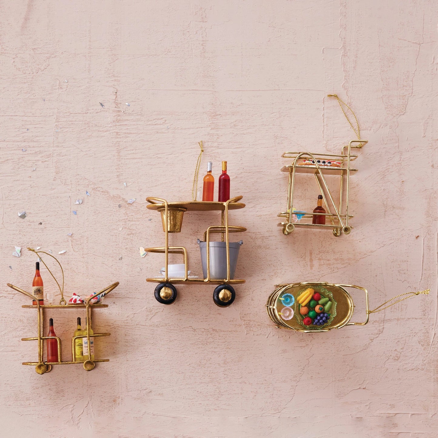 Mid-Century Bar Cart Christmas Ornament