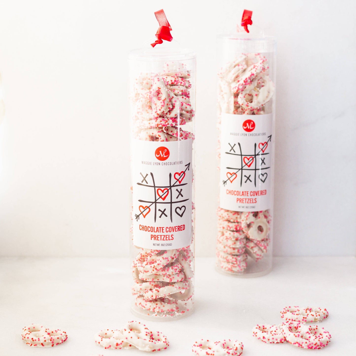 Valentine's White Chocolate Mini Pretzels - Maggie Lyon Chocolatiers - Local Brand