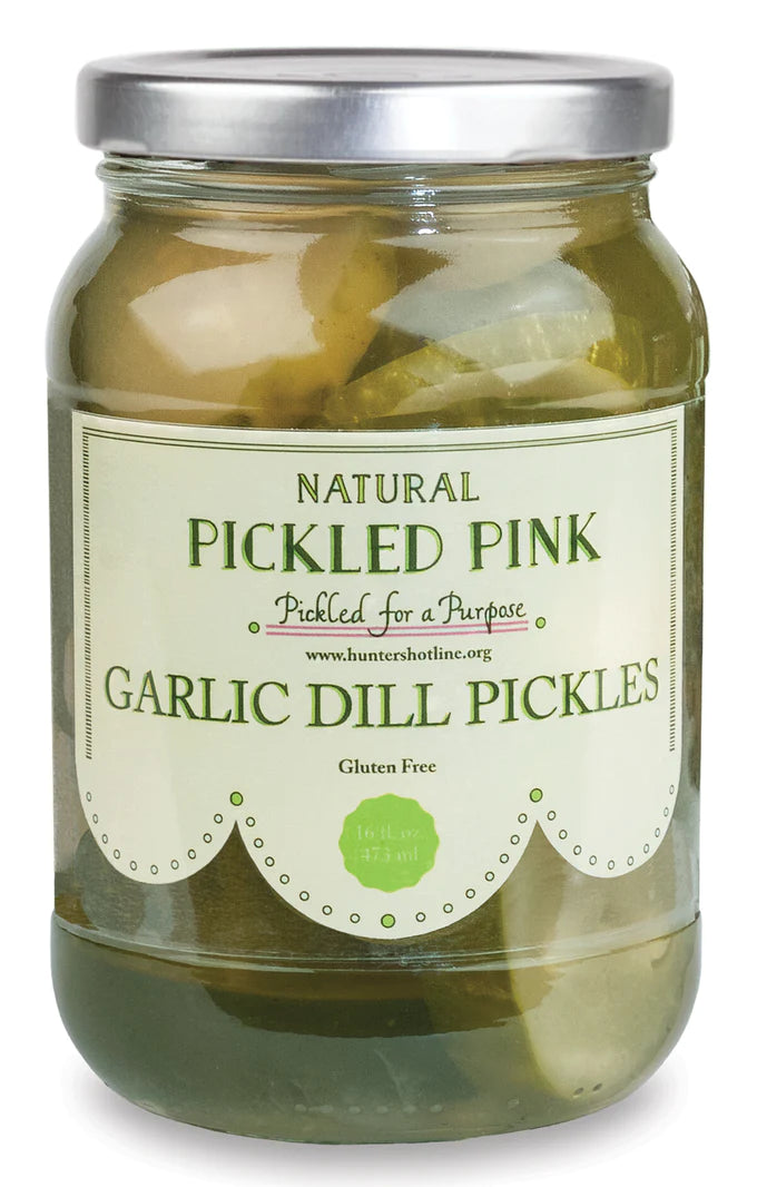 Pickled Pink Garlic Dill Pickles