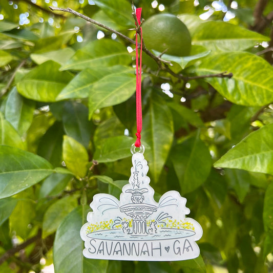 NEW Savannah Forsyth Fountain Christmas Ornament