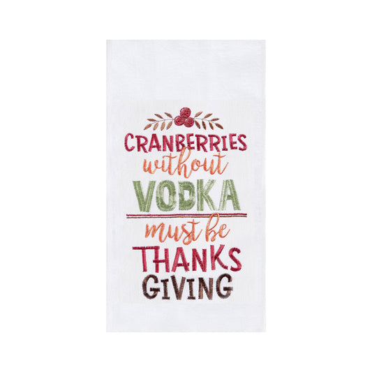 Fall/Harvest Cranberries Vodka Thanksgiving Kitchen Towel