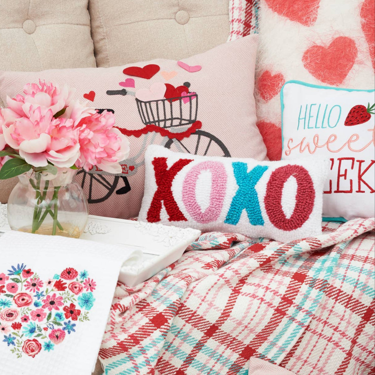 Colorful XOXO Mini Throw Pillow