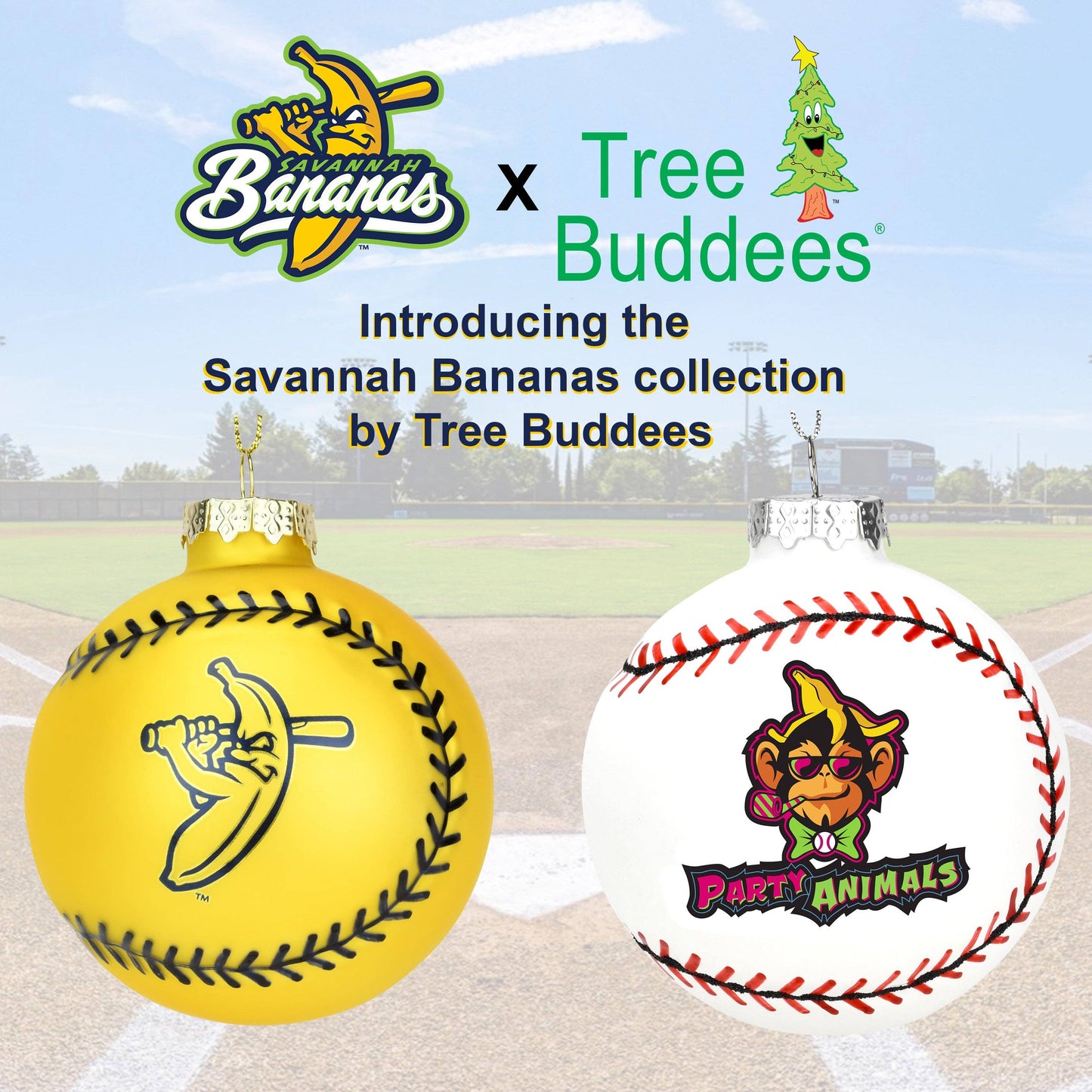 Tree Buddees x Savannah Bananas Logo Official Banana Ball Ornament - Limited Edition